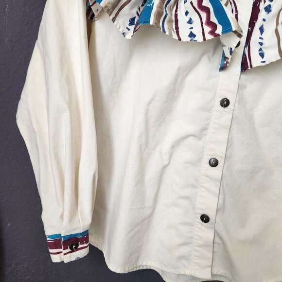 Vintage Western Women's‎ M Button up Ruffle Southwestern Cowgirl Ozark mountain - Picture 12 of 16